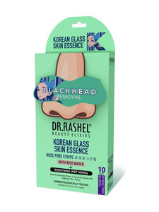 drrashel korean 5 nose strips  5 wet wipes with rice water strips