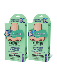 drrashel korean nose strip  wet wipes for whiteheads  blackheads removal strips 40 strips set of 2