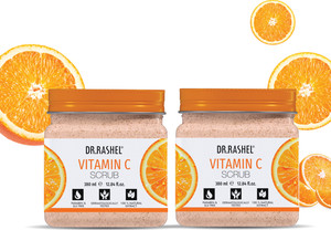 drrashel vitamin c scrub with natural orange peel extracts  tan removal pack of 2 scrub