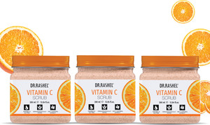 drrashel vitamin c scrub with natural orange peel extracts  tan removal pack of 3 scrub