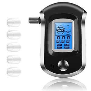 dr ross alcohol tester advance digital portable professional police alcohol tester breathalyser breathe detector with digital lcd screen amp fast accurate blood alcohol content result with 5pc mouthpieces