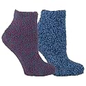 Dr. Scholl's Women's 2 Pack Soothing Spa Low Cut Lavender + Vitamin E Socks with Silicone Treads, Blue, Shoe Size: 4-10