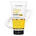 Dr. Sheth's Ceramide &amp; Vitamin C Sunscreen SPF 50+ PA++++ | Broad Spectrum UVA/UVB Protection | In-Vivo tested | Lightweight | No White Cast | Reduces tan | 50 g