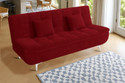 Dr. Smith Orthopedic Mattress Tufted Backrest & Space-Saving Sleeper Couch Sofa 3 Seater Single Solid Wood Fold Out Sofa Cum Bed (Finish Color - Red Delivery Condition - Pre-assembled)