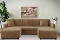 Dr Smith with Two Lounger Fabric 5 Seater  Sofa