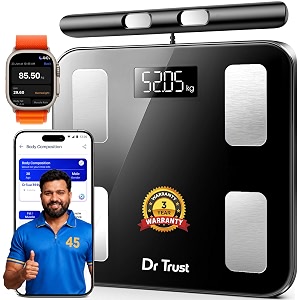 dr trust usa 532 digital bmi weighing scale amp body fat analyzer body composition 8 electrode smart scale weight machine 50 essential body parameters bluetooth with iosandroid app sync