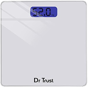 dr trust usa inspire digital electronic weight machine ce approved with 3 years warranty for human body 180kg capacity tempered glass lcd display personal weighing scale - 523