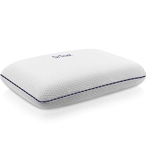 dr trust usa memory foam pillow for comfortable sleep soft luxurious orthopedic bed pillow for neck amp shoulder pain relief breathable elegant white color fabric cover 60 x 40 x 11 cm-349