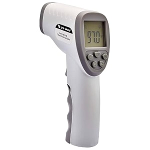 dr vaku infrared digital thermometer for adults and kids non-contact laser infrared thermometer temperature gun lcd display ideal for whole family amp babies battery included - grey