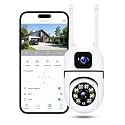 Dr Vision 4+4MP Smart WiFi PTZ CCTV Camera for Home Outdoor | 360° View | Color Night Vision | Two Way Audio | Wireless Security Camera with Mobile App V380 Pro (Dual Lens Mini Dome2)