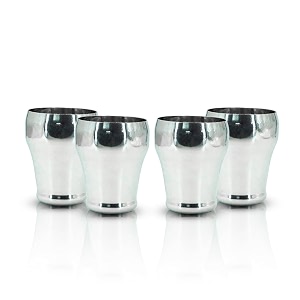 stainless steel royal glass 300ml ideal for water juice hot-cold drinks cocktail milkshake smoothie home party restaurant gifting special occasion silver finish set of 4 pcs