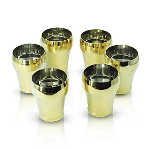 stainless steel royal glass 300ml ideal for water juice hot-cold drinks cocktail milkshake smoothie home party restaurant gifting special occasion gold pvd finish set of 6 pcs