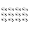 Dracaena.io 12-Pack G1/4 90° Rotary Fitting, Male to Female, White