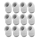 Dracaena.io 12-Pack G1/4 45° Rotary Fitting, Male to Female, White