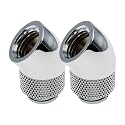 Dracaena.io 2-Pack G1/4 45° Rotary Fitting, Male to Female, Silver
