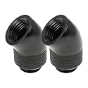 Dracaena.io 2-Pack G1/4 45° Rotary Fitting, Male to Female, Black
