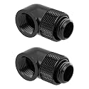 Dracaena.io 2-Pack G1/4 90° Rotary Fitting, Male to Female, Black