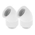 Dracaena.io 2-Pack G1/4 45° Rotary Fitting, Male to Female, White