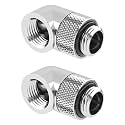 Dracaena.io 2-Pack G1/4 90° Rotary Fitting, Male to Female, Silver