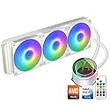 Dracaena.io 360mm AIO CPU Cooler, Intel &amp; AMD, ARGB, PWM, 180W TDP, White