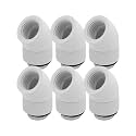 Dracaena.io 6-Pack G1/4 45° Rotary Fitting, Male to Female, White