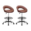 BESTFAIR Office Drafting Chair, Adjustable Counter Height Rolling Stool
