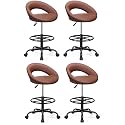 BESTFAIR Drafting Chair with Back, Adjustable Counter Height Rolling Stool