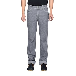 Mens Stretchable Relax Fit Jeans-Grey