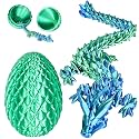 Dragon Eggs with Dragon Inside, 3D Printed Surprise Funny Gifts for Kids, Articulated Dragon Fidget Toys for Adults, Executive Desk Toys Office Room Décor (Christmas Green, M-Size)