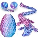 Dragon Eggs with Dragon Inside, 3D Printed Surprise Funny Gifts for Kids, Articulated Dragon Fidget Toys for Adults, Executive Desk Toys Office Room Décor (Gradient Light Purple-Red, M-Size)