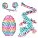 Dragon Eggs with Dragon Inside, 3D Printed Surprise Funny Gifts for Kids, Articulated Dragon Fidget Toys for Adults, Executive Desk Toys Office Room Décor (Pastel Rainbow, M-Size)