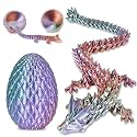 Dragon Eggs with Dragon Inside, 3D Printed Surprise Funny Gifts for Kids, Articulated Dragon Fidget Toys for Adults, Executive Desk Toys Office Room Décor (Gradient Blue-Green-Brown, M-Size)