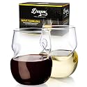 Dragon Glassware Stemless Wine Glasses, 16 oz Set of 2 - Clear