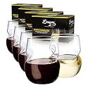 Dragon Glassware Stemless Wine Glasses, 16 oz Set of 2 - Clear (Pack of 4)