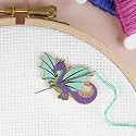 Dragon Magnetic Needle Minder from Caterpillar Cross Stitch - for Cross Stitch, Sewing, Embroidery and Needlework Accessories, Enamel