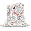 Dragonfly Blanket 40x50 Inches - Super Soft Flannel Dragonfly Throw Blankets for Kids - Dragon Fly Print Blankets Gifts for Boys &amp; Girls - Cozy Fleece Plush Blanket for Bed, Sofa, Car
