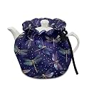 Dragonfly Teapot Cozies Breakfast Warmer Portable Easy to Clean Fabric Tea Pot Cover Insulation and Keep Warm for Home Kitchen Table Christmas Decor
