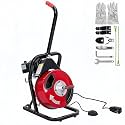 Drain Cleaning Machine 50ft 1/2in Stainless Steel Cable Sewer Auger K-300F