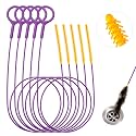 Drain Snake 35-Inch, Reusable Drain Clog Remover for Shower Drain, 5 Pack
