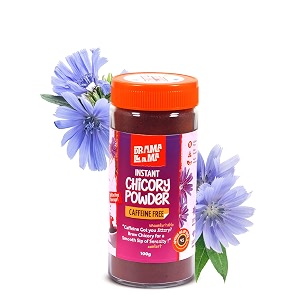 drama llama roasted instant chicory root powder - 100g pack of 1  your guts new saviour  caffeine-free herbal coffee alternative  instantly soluble  add to coffee  quick dissolve  roasted and ground to perfection