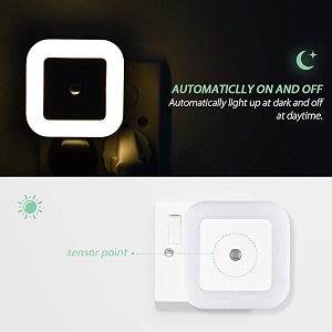 auto sensor led night lamp 05w fully automatic smart sensor led plug night light for bedroom gift office living room kitchen 2 white