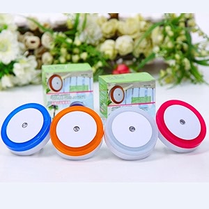 auto sensor led night lamp 05w fully automatic smart sensor led plug night light for bedroom gift office living room kitchen 1 round-pink