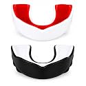 DRANGE Badass Mouthguard DualLayer 10+ Adult and Junior GumShield with Case for Boxing, MMA, Martial Arts, Judo, Karate Taekwondo and All Contact Sports White Black