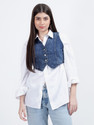 DRAPE AND DAZZLE Sleeveless Washed Women Jacket