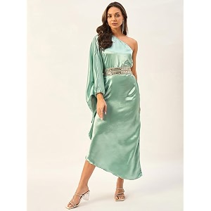 DRAPE AND DAZZLE Women one Shoulder Kaftan
