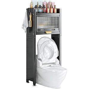 dratal over the toilet storage over toilet rack for bathroom freestanding above toilet storage cabinet with 2-tier over toilet storage cabinet bathroom restroom laundry dt-03