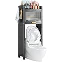 Dratal Over The Toilet Storage Over Toilet Rack for Bathroom Freestanding Above Toilet Storage Cabinet with 2-Tier Over Toilet Storage Cabinet Bathroom, Restroom, Laundry (DT-03)