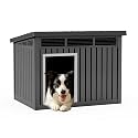 DRATO Dog House for Both Indoor and Outdoor with Weatherproof Roof Removable Floors for Medium to Large Dogs Interior Space (Black, Medium(32.2 * 25.12 * 24.13''))
