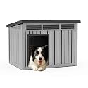 DRATO Dog House for Both Indoor and Outdoor with Weatherproof Roof Removable Floors for Medium to Large Dogs Interior Space (Gray, Medium(32.2 * 25.12 * 24.13''))
