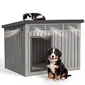 DRATO Small Dog House, Weatherproof Resin Dog House Outdoor with Sloped Roof &amp; Ventilation, Indoor Outdoor Small Dog House for Small Pets,Easy Assemble, (Classic Grey, 32.2 * 25.12 * 24.13)